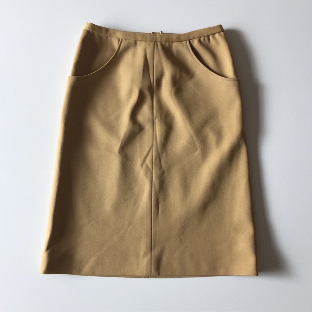Vintage 60s Yellow High Waist Pencil Skirt Size S